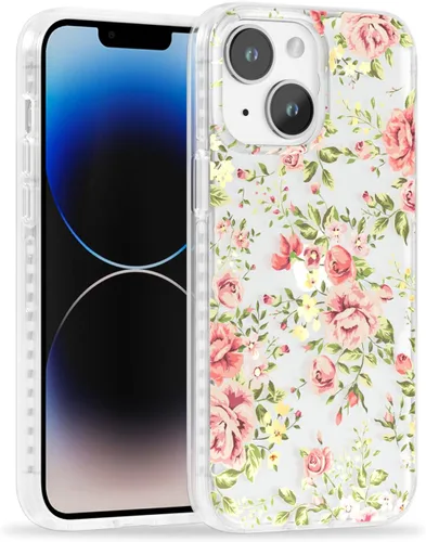 Miniatura 19 de SCORPIFY Funda para iPhone 13 con diseño floral de Nemophila azul, bonita funda transparente para teléfono con flores para mujeres y niñas