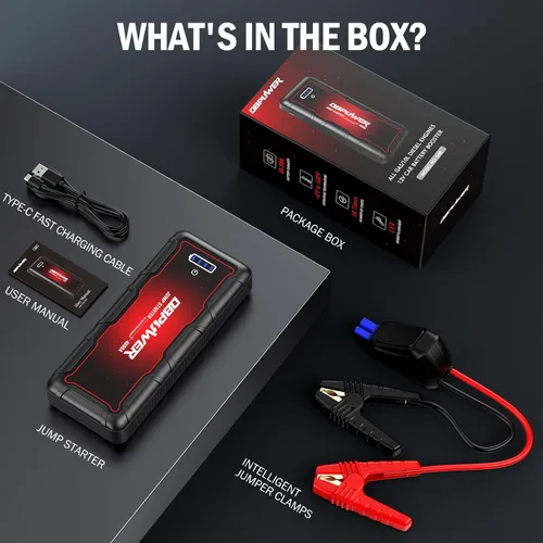 Miniatura 7 de DBPOWER - Arrancador para automóvil de 4000 A pico de 88.8 Wh portátil (hasta 10 L de motor diésel/todos los motores de gasolina) 12 V, paquete