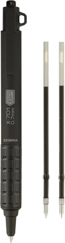 Miniatura 2 de Zebra Pen X-701 - Bolígrafo táctico con recargas, punta fina, 0.028 pulgadas, tinta negra, 1 bolígrafo y 2 recargas (29811)