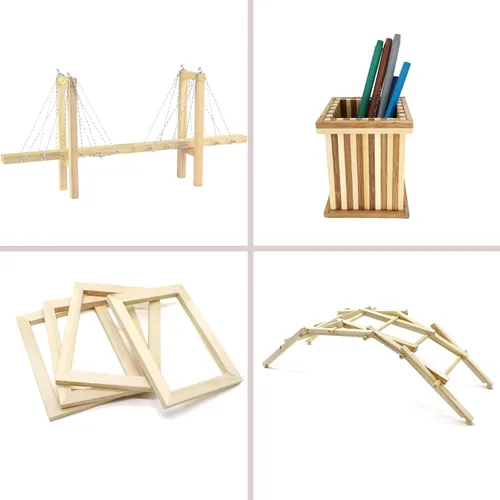 Miniatura 7 de Tacos de madera para manualidades de 1/2 x 6 pulgadas, 20 varillas cuadradas de madera, palos de madera sin terminar, pequeñas tiras de madera