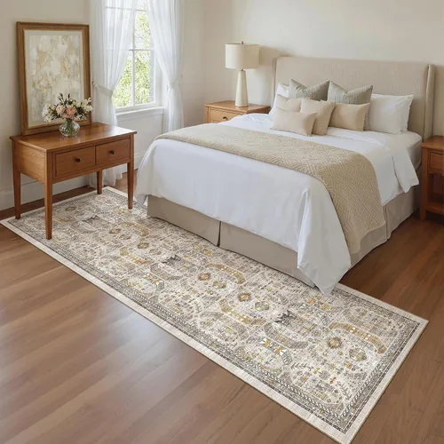Miniatura 523 de Madane Tapete lavable de 2 x 10 pies para pasillo, cocina, recibidor, clásico, suave, antideslizante para interiores, casa de campo, baño, sala