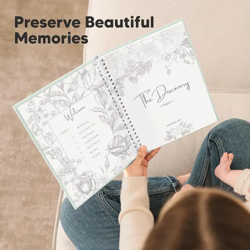 Miniatura 8 de Diario de Embarazo, Anuncios de Embarazo - 80 Páginas de Tapa Dura, Libros de Bebé para Futuras Mamás como Regalo, Libro de Recuerdos de Bebé