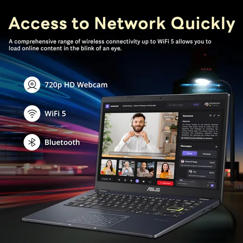 Miniatura 5 de ASUS Portátil ultraligero FHD de 14 pulgadas, Intel Pentium N6000, 4 GB de RAM, 224 GB de almacenamiento