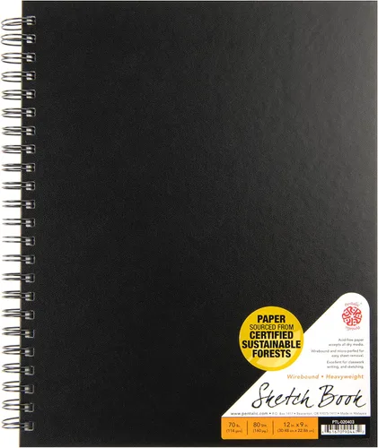Miniatura 23 de Pentalic - Cuaderno de bocetos de tapa dura de doble alambre de 5.5 x 8 pulgadas, 80 hojas, color azul