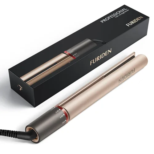 Alisador de cabello profesional, cerámica turmalina para todos los tipos de cabello, con temperatura ajustable, color dorado