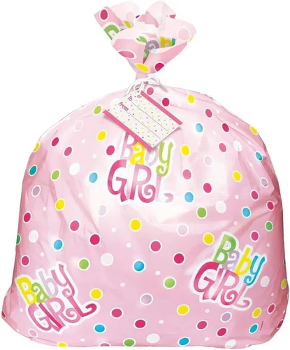 Bolsa extragrande de lunares rosados - 44 x 36 pulgadas (1 unidad) - Ideal para grandes regalos y paquetes
