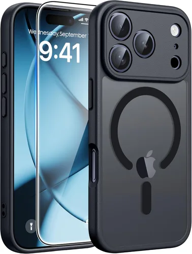 Miniatura 20 de FNTCASE Funda para iPhone 13 Pro: Fundas magnéticas translúcidas mate delgadas con protector de pantalla de vidrio templado