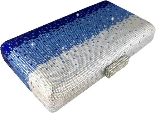 Miniatura 6 de Boutique De FGG Elegantes bolsos de noche de cristal para mujer, caja de fiesta formal, embrague, boda, diamantes de imitación, bolso de novia