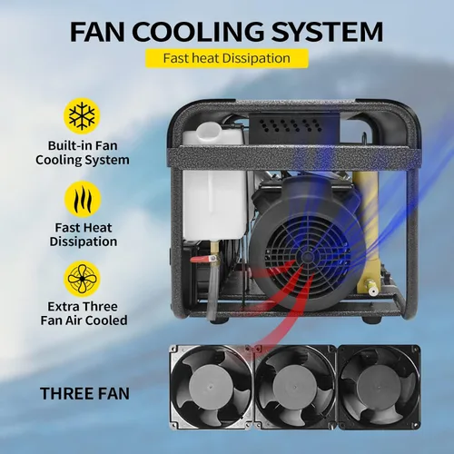 Miniatura 2 de TUXING Compresor de aire PCP de 4500 Psi/300 bar doble cilindro, bomba de aire eléctrica de alta presión, separador de agua y aceite incorporado