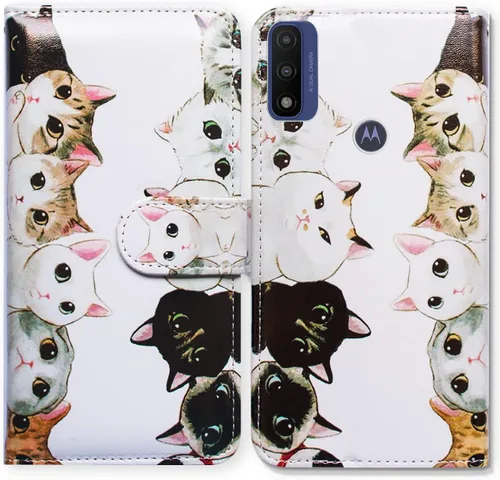 Miniatura 28 de Bcov Funda de piel con tapa para teléfono Motorola Moto G Pure/Power 2022 - Patrón de pájaro negro, ranura para tarjetas, bloqueo magnético, función