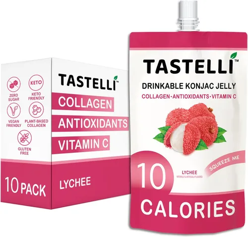Miniatura 8 de Tastelli Gelatina Konjac infundida con 1000 mg de colágeno y vitamina C Sin gluten, sin azúcar, baja en calorías Bocadillo vegano de gelatina