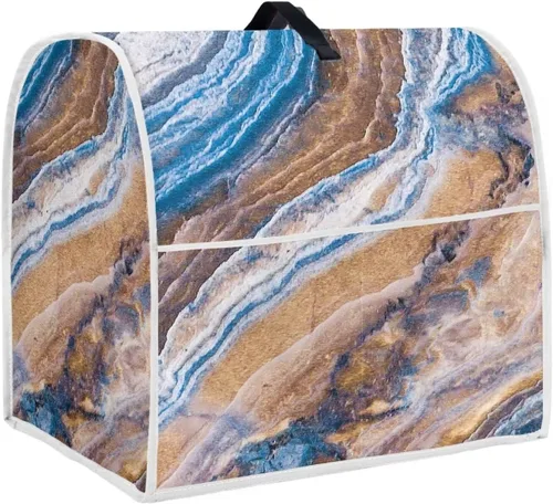 Miniatura 18 de Funda para batidora de pie de mármol azul compatible con mezclador de cocina de 6 a 8 cuartos de galón, cubierta antipolvo, lavable, ajuste
