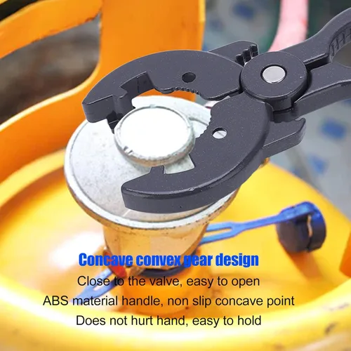 Miniatura 4 de Llave reguladora de gas universal para válvula reductora de presión de cilindro, herramienta negra ABS de aleación de aluminio ajustable para tanque