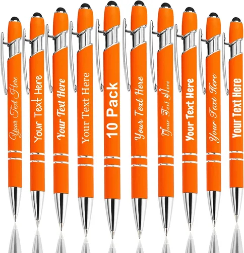 Miniatura 64 de Hasta 300 bolígrafos personalizados a granel con nombre personalizado con grabado gratis, puntas de lápiz capacitivo grabado, bolígrafo