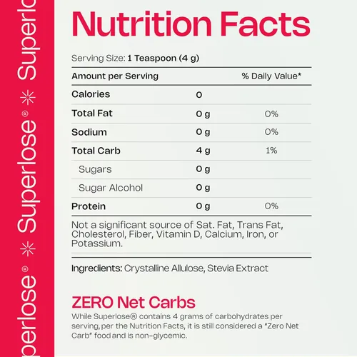 Miniatura 2 de Superlose La alulosa superior Alternativa de azúcar cetogénica 100% natural sin regusto amargo Edulcorante cero carbohidratos netos