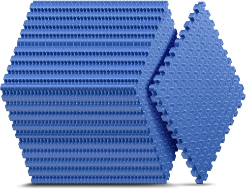 Tapete de espuma EVA, estilo rompecabezas, baldosas conectables, para equipo de entrenamiento en casa y áreas de juego infantil, 24 x 24 x ½ Azul
