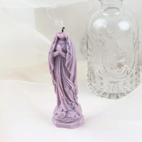 Miniatura 6 de Moldes de silicona 3D con forma de Virgen María, moldes de diosa para hacer velas, resina, jabón, fundición de pastel, chocolate, moldes de yeso