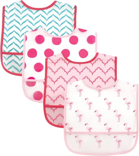 Luvable Friends Baberos PEVA impermeables unisex para bebés Flamenco