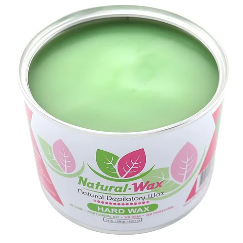Cera depilatoria de cera natural, hidratante 100% orgánica, de uso profesional, depilación, ideal para áreas pequeñas y pieles sensibles (14 onzas)