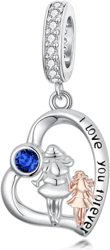 Miniatura 52 de PROESS Dije para padre, madre e hija, pulsera de plata de ley para pulseras, regalos de cumpleaños, día de San Valentín, para hija, madre, amante