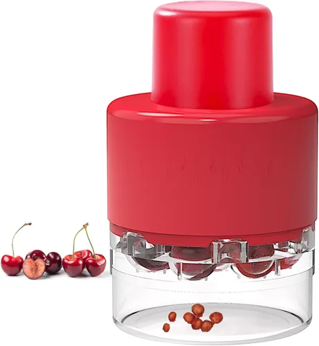 Miniatura 10 de Herramienta para picar cerezas, herramienta de picadura de acero inoxidable resistente, herramienta portátil de semillas de cerezas con diseño