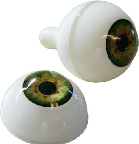 Miniatura 12 de Par de ojos realistas de acrílico redondo tamaño real para accesorios de Halloween, máscaras, muñecas o osos, 1.024 in (marrón claro)