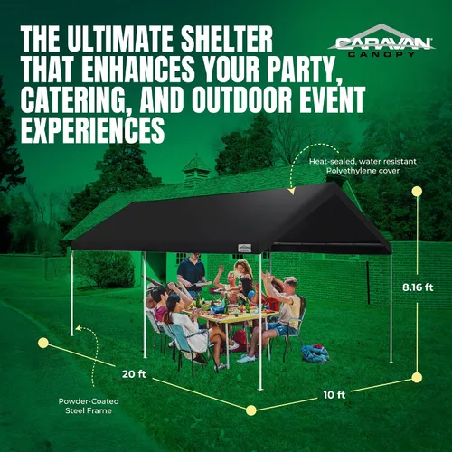 Miniatura 3 de Caravan Canopy Domain Pro 200 Toldo para Automóvil de Patas Rectas de 10 por 20 Pies para Exteriores 10x20 con Marcos de Acero con Recubrimiento