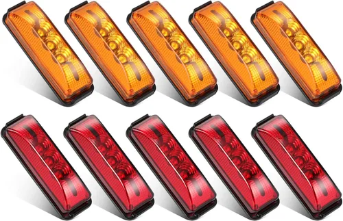 Miniatura 9 de Partsam 10 luces laterales ámbar de 3.9 pulgadas con 3 LED [aprobadas por DOT], indicadores para remolque, camión, caravana, cámper, UTV, sellado