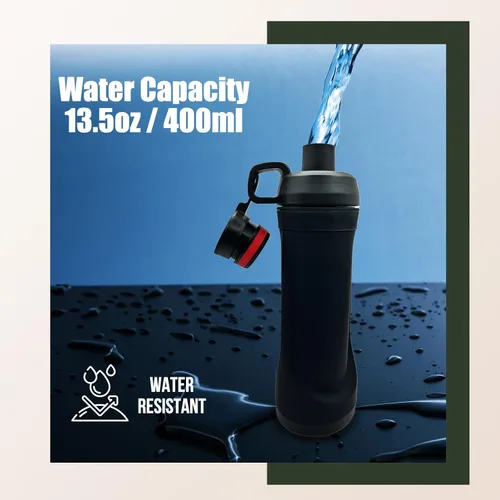Miniatura 4 de Botella de agua de desvío con capacidad de 13.5oz - Compartimento oculto definitivo para viajes, playa, automóvil para guardar objetos de valor como