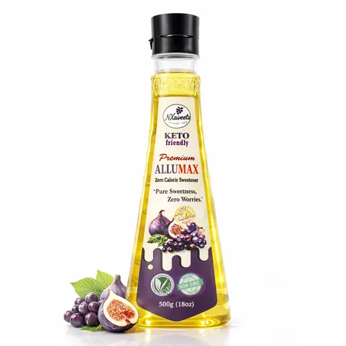 Miniatura 9 de NXsweets - Jarabe de alulosa – Edulcorante líquido cero calorías y cero azúcar, sustituto de azúcar bajo en glucémico, mezcla de stevia y fruta