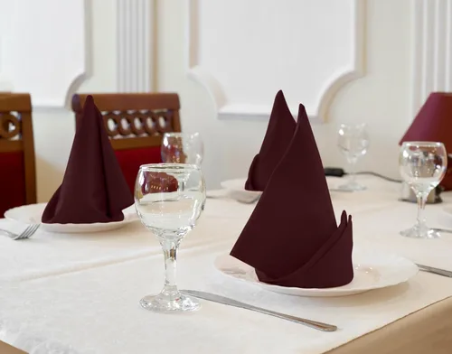 Miniatura 5 de Utopia Kitchen Servilletas de tela burdeos [12 unidades, 18 x 18 pulgadas] mezcla de algodón absorbente, lavables y reutilizables, para cenas