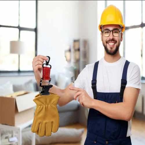 Miniatura 2 de ZHIRONGFA - Soporte de clip de guante de bomberos para equipo de trabajo, clip de cocodrilo de rescate de seguridad, paquete de 5, 6 pulgadas (rojo)