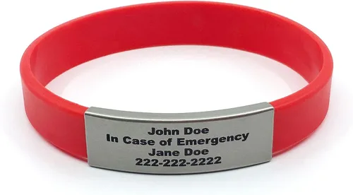 Miniatura 30 de Pulsera de identificación médica personalizada - Pulsera de seguridad para personas mayores grabada personalizada - Alerta de Alzheimer
