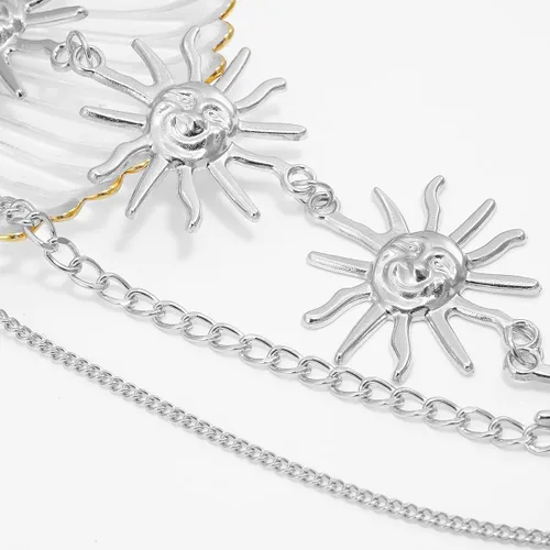 Miniatura 3 de Cinturón de cadena de cintura de metal multicapa para mujer, joyería de cuerpo de moda