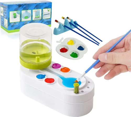 Miniatura 8 de Herramienta Limpiadora de Pinceles de Pintura Todo en 1 Mejorada Enjuagador de Pinceles de Pintura Dispensador de Agua de Pintura Estación