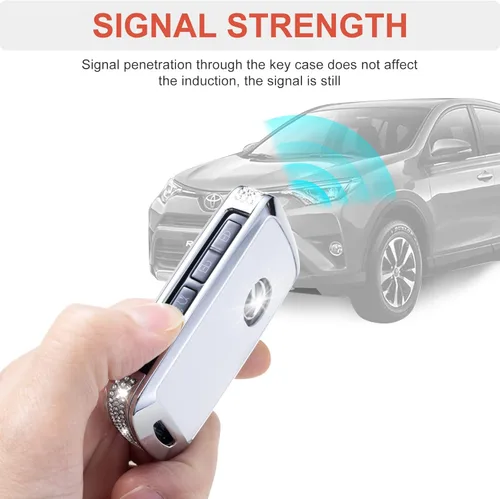 Miniatura 5 de Compatible con funda para llavero Mazda con llavero de cuero de cristal para Mazda 3, Mazda 3 Hatchback 2019-2022, CX-5, CX-30, CX-10 2019-2022