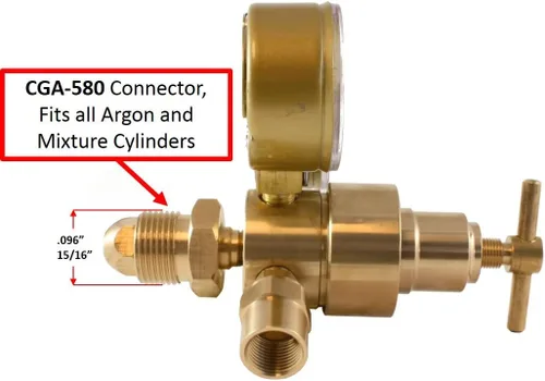 Miniatura 3 de SÜA - Regulador industrial de argón/medidor de flujo para soldadores MIG y TIG + manguera de 5 pies