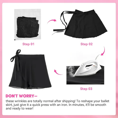 Miniatura 6 de Zando Toddler Ballet Skirts for Girls, Wrap Ballet Skirt Women, Adult Chiffon Dance with Adjustable Waistband
