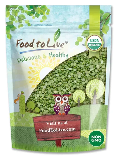 Guisantes verdes orgánicos, 3 libras, sin OMG, secos, veganos, kosher, a granel. Fácil de cocinar. Gran fuente de proteínas, fibra, minerales