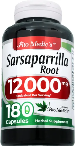 Miniatura 2 de FITO MEDIC'S Raíz de zarzaparrilla Cápsulas de raíz de zarzaparrilla 180 cápsulas Extracto concentrado Suplemento herbario altamente