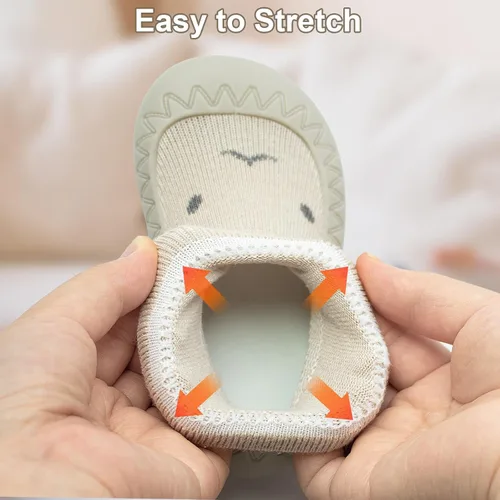 Miniatura 4 de 2 pares de zapatos antideslizantes estilo caroon para bebés, zapatos para niños y niñas, zapatos para caminar, zapatos de goma suave con pantuflas
