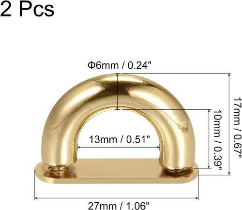 Miniatura 2 de uxcell Hebilla de puente de arco, conector de anillo en D de metal, grillete para colgar bolsas, correa de bolso, bricolaje y manualidades Tono