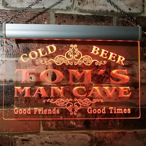 Miniatura 14 de ADVPRO Tom's Man Cave Beer Ale Bar Custom Name Letrero de neón blanco 12 x 8.5 pulgadas st4s32-x0154-tm-w