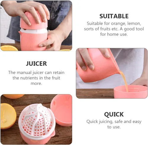 Miniatura 7 de 2 Pcs Manual Fruit Juicer Portable Orange Lemon Squeezer Non-electric Handheld Citrus Press for Household Use Easy to Clean Safe Kitchen Tool Random