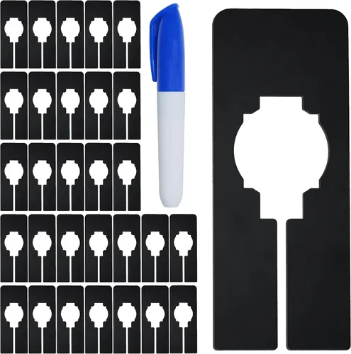 Miniatura 12 de 8 piezas de divisores para estantes de armario, tabla de partición de guardarropa, divisores rectangulares blancos para perchas de ropa con marcador