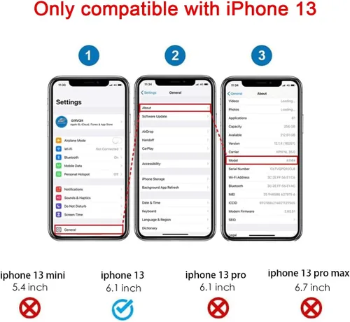 Miniatura 2 de Reemplazo de cristal trasero trasero OEM (negro) compatible con iPhone 13 de 6.1 pulgadas, todos los portadores con adhesivo preinstalado y kits