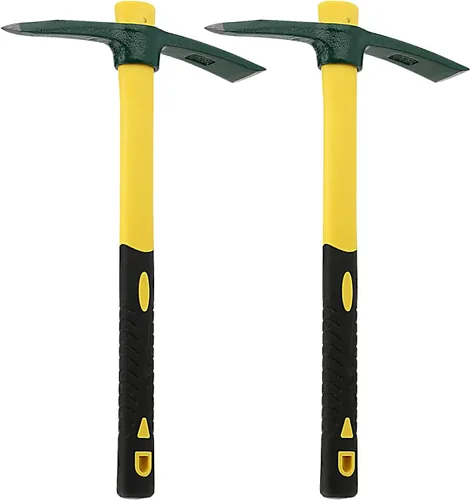 Miniatura 8 de KEILEOHO Azada de mattock de 15 pulgadas, hacha forjada para jardín con mango de goma, azada de mattock para jardinería, aflojar el suelo, acampar