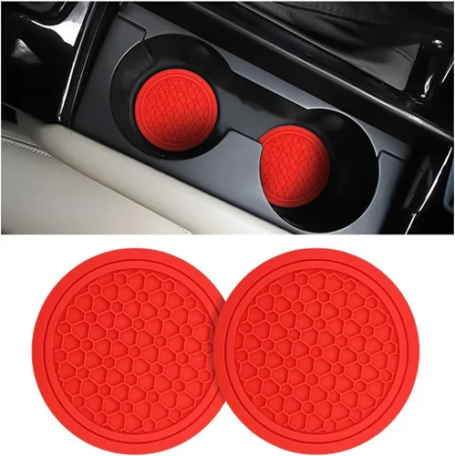 Miniatura 25 de Mandark 2 piezas posavasos para portavasos de automóvil, almohadillas antideslizantes de 2.75 pulgadas para insertar en portabotellas de agua