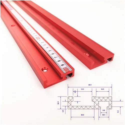 Miniatura 9 de Laecabv T-Track T-Slot - Guia de inglete de aleación de aluminio T para guías de guías de guías para sierra de mesa, enrutador, tabla de carpintería