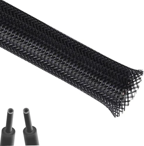 Telar de alambre trenzado expandible PET de 25 pies y 1/2 pulgadas, funda de alambre para cable de dispositivo doméstico, Bahía de motor automotriz